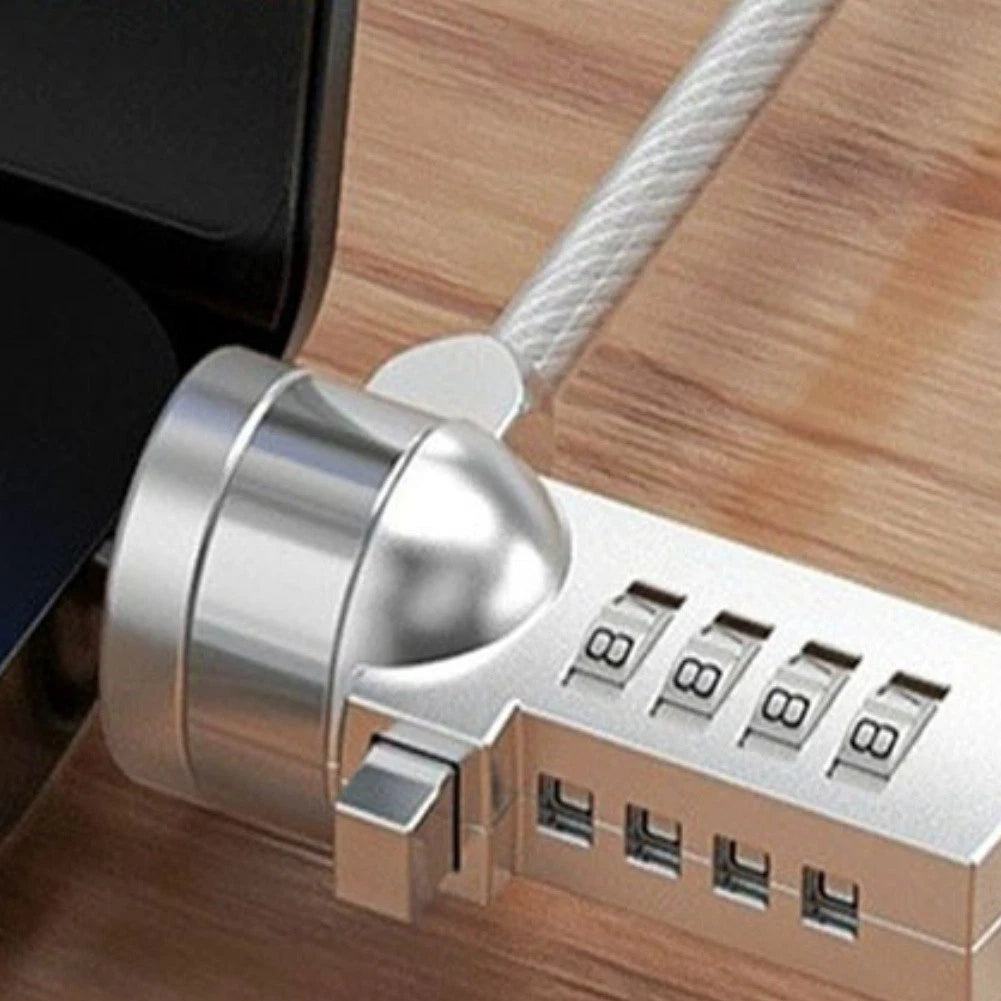 4-Digit Resettable Steel Wire Rope Combination Lock for Laptop