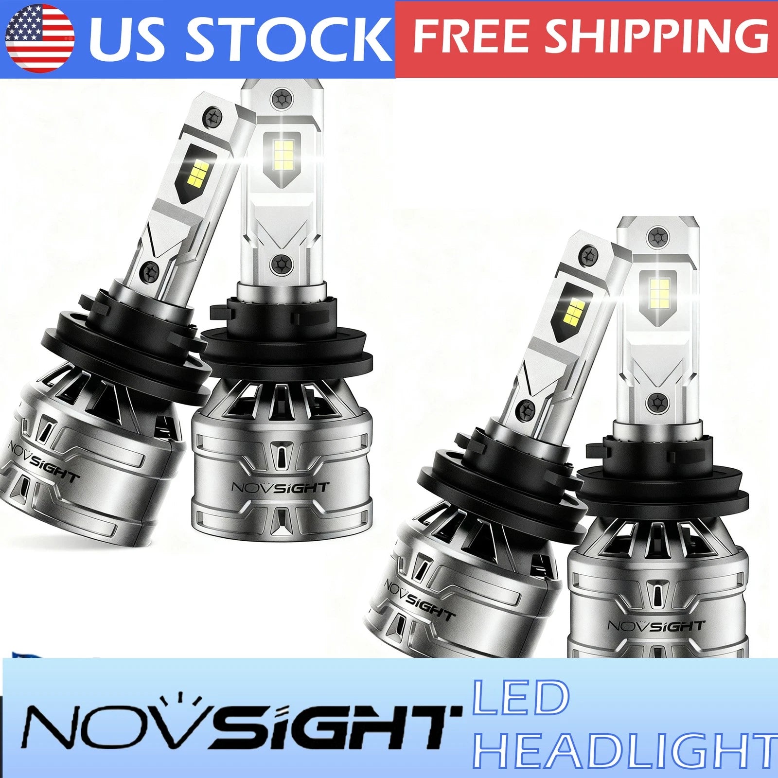 4X H11 LED Headlight Combo for High Low Beam (2010–2023)