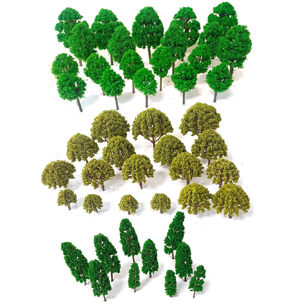 60pcs Multiple Model Trees Railroad Train Wargame Diorama Park Landscape Scene