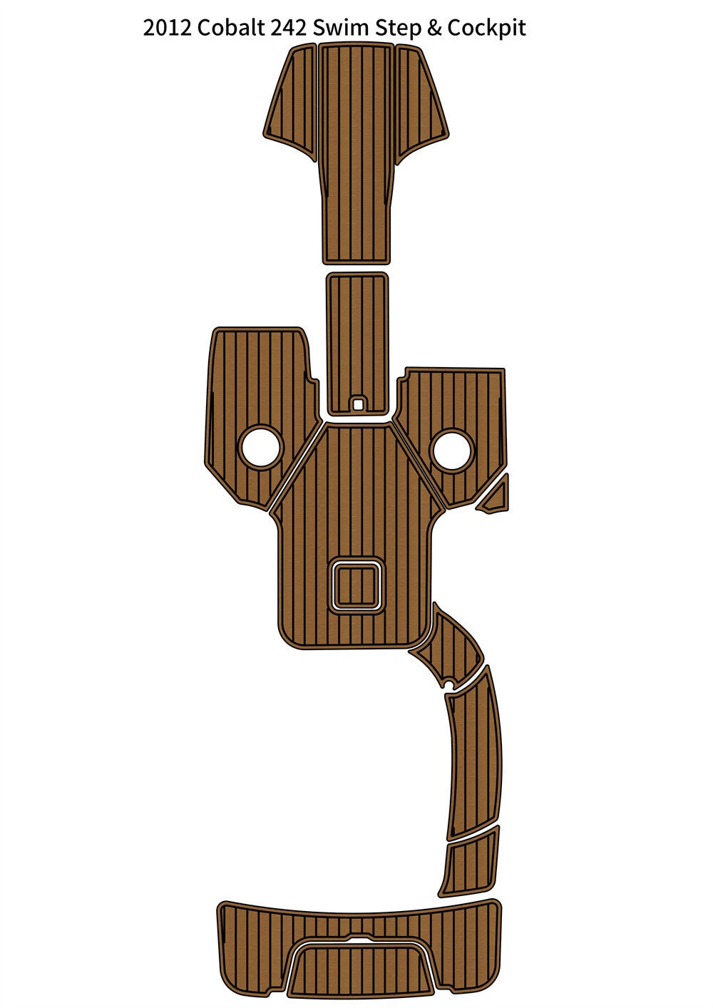 EVA Foam Faux Teak Deck Floor Mat for Cobalt 242 (2012)