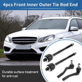 4PCS Front Inner Outer Tie Rod End Link for Mercedes-Benz C55 (2004–2006)
