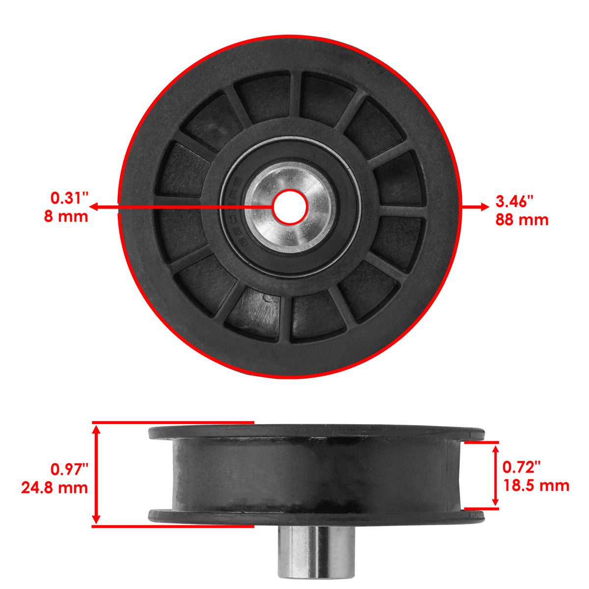 Drive Idler Pulley Replacement for John Deere X330 X340 X350 (2009–2019)