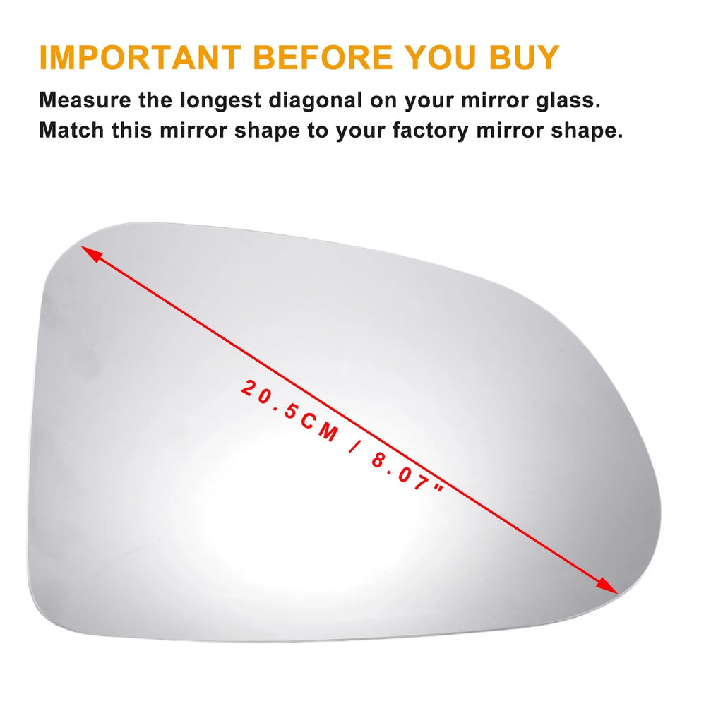 Right Side Mirror Glass Non Heated Replacement for Hyundai Santa Fe (2001–2012)