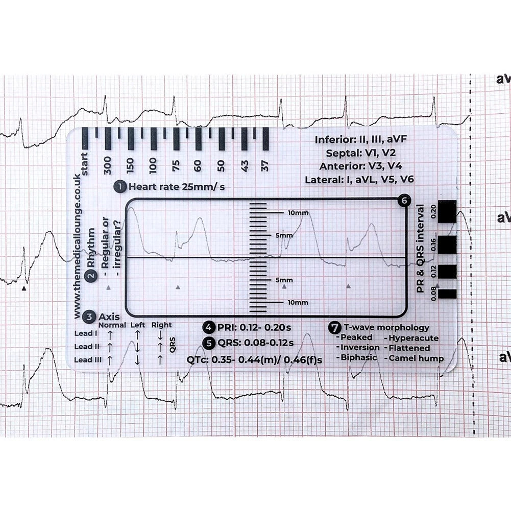 Set of 10 ECG Rulers for EKG Reading
