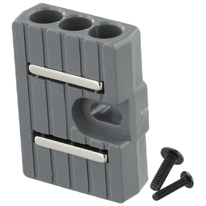Belt Clip Bit Holder for Drill Drivers - Left Right Side, Red Plastic