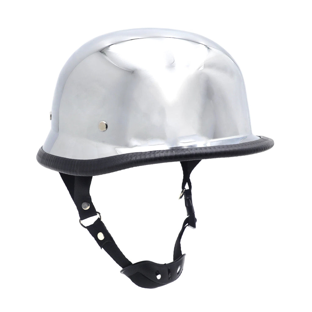 Silver DOT Half Face Helmet for Motorcycle (XL)