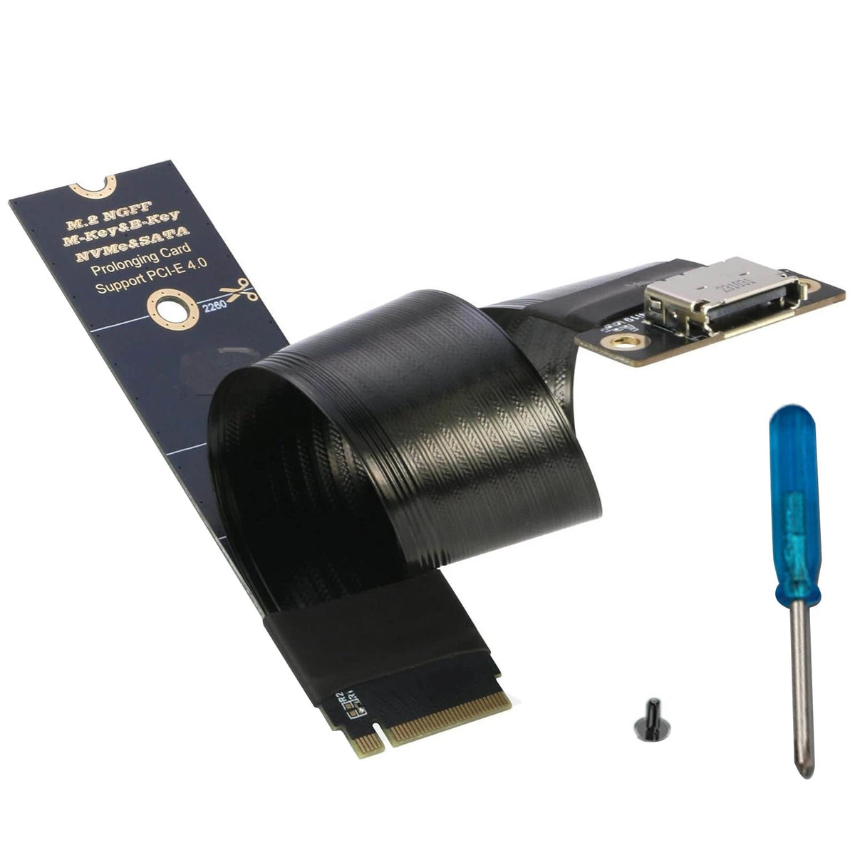 M.2 NVMe PCIe 4.0 to OCuLink SFF-8612 Adapter for SSD (30mm, 64Gbps)