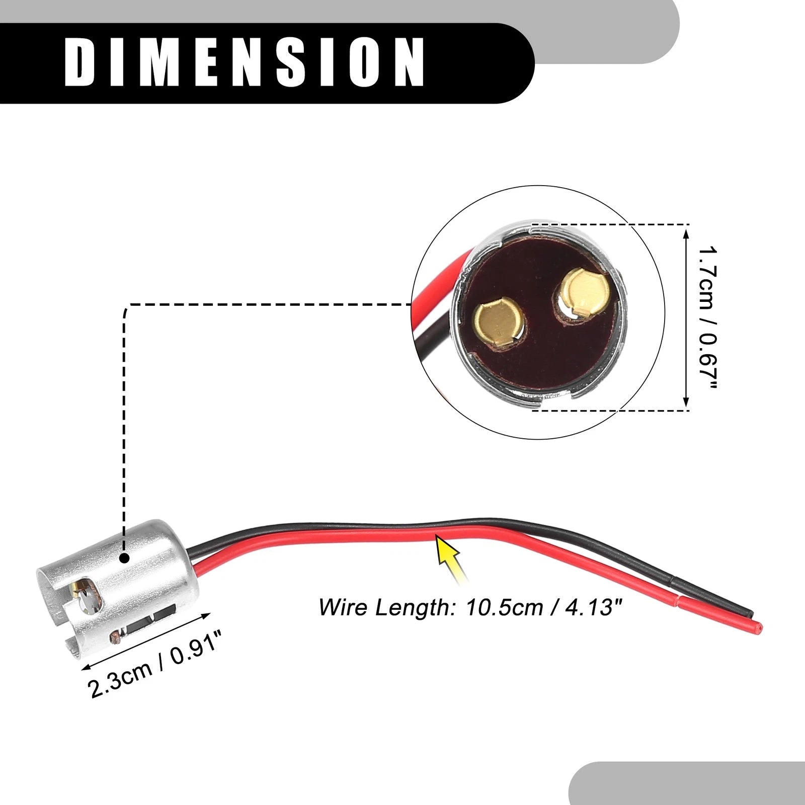2X BA15D LED Bulb Socket Adapter Plug Extension Wire