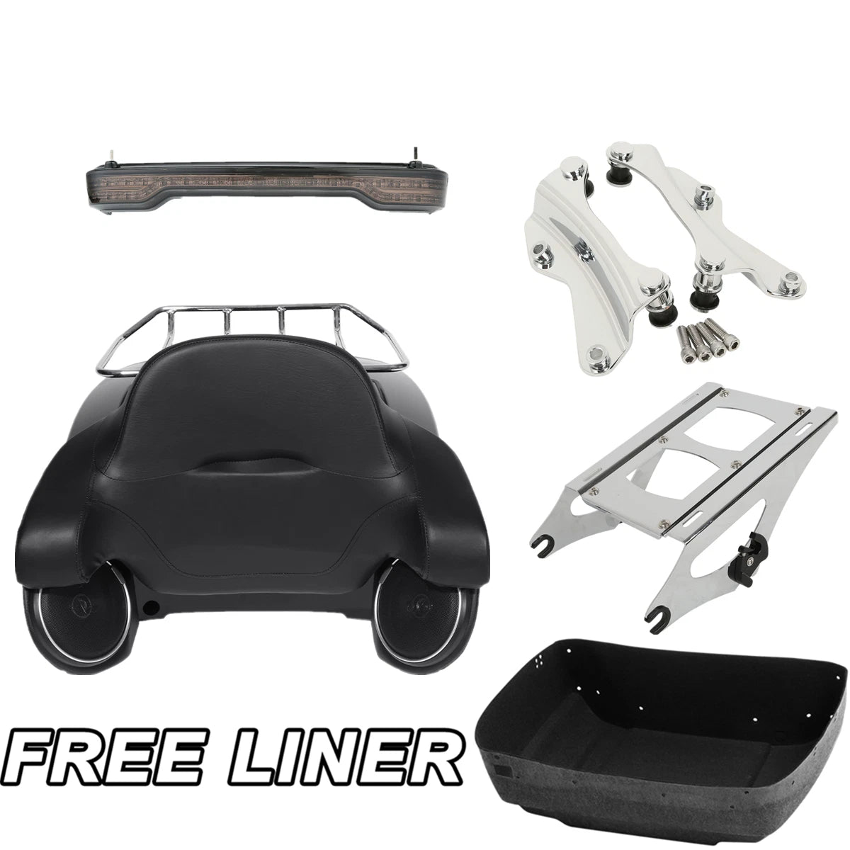 Trunk Pad Light Rack Speakers Mount for Harley Touring (2014–2023)