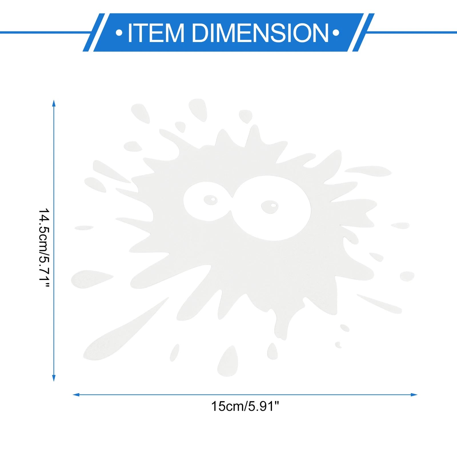Reflective Bumper Decal for - Silver Tone Round Eye Spots