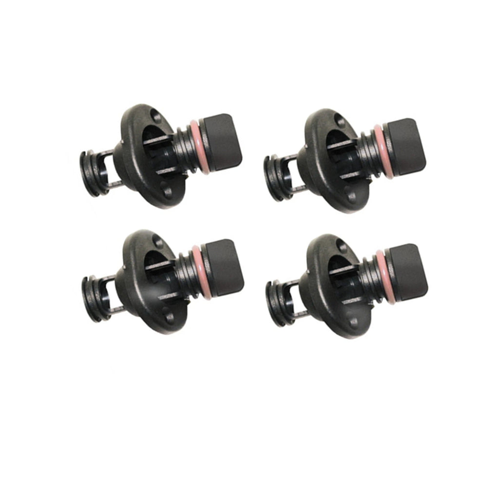 Set of 4 Retained Screw Type Nylon Drain Plugs for Boats (Fits 1 Inch Holes)
