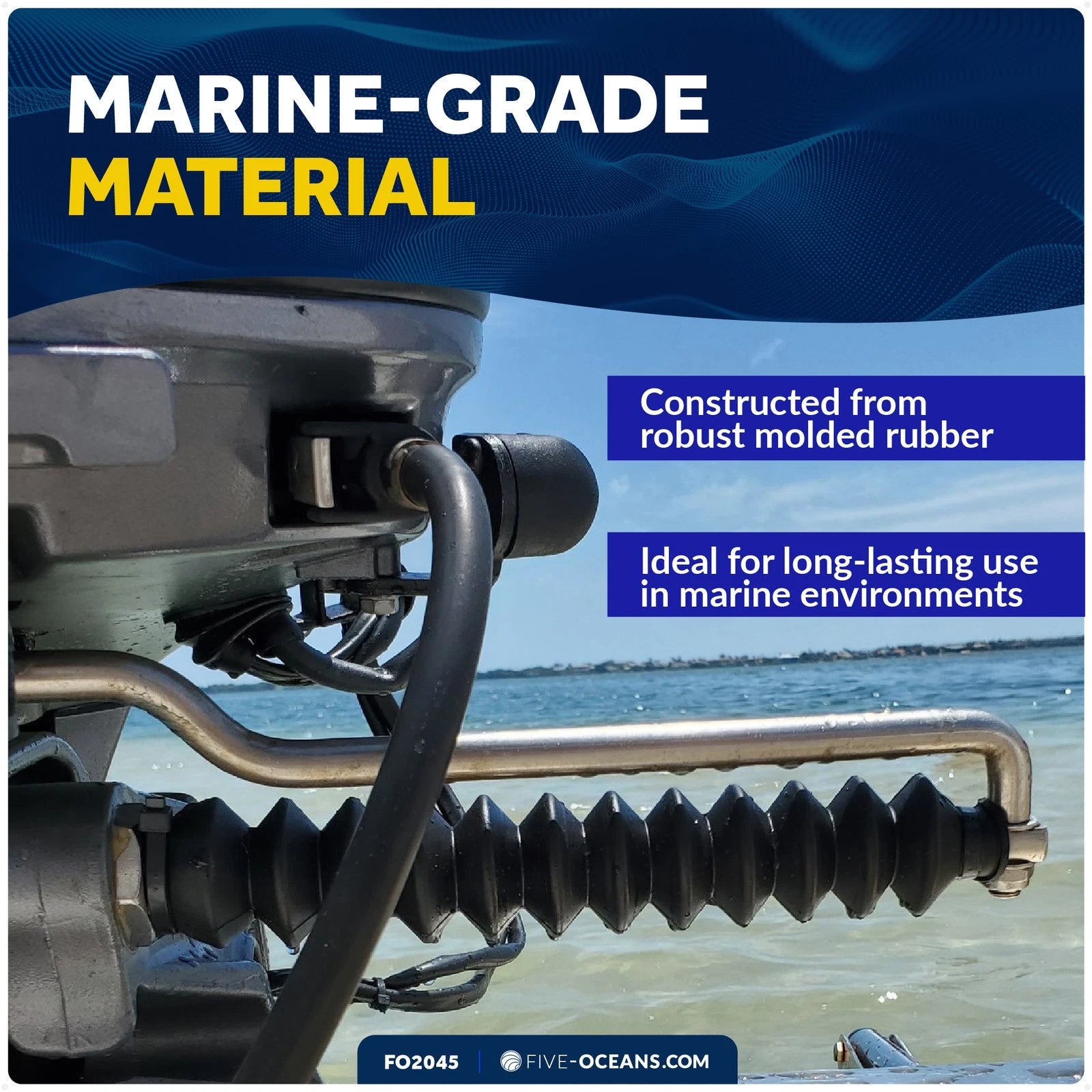 Steering Cable Boot for Five Oceans FO2045 (8 inches)