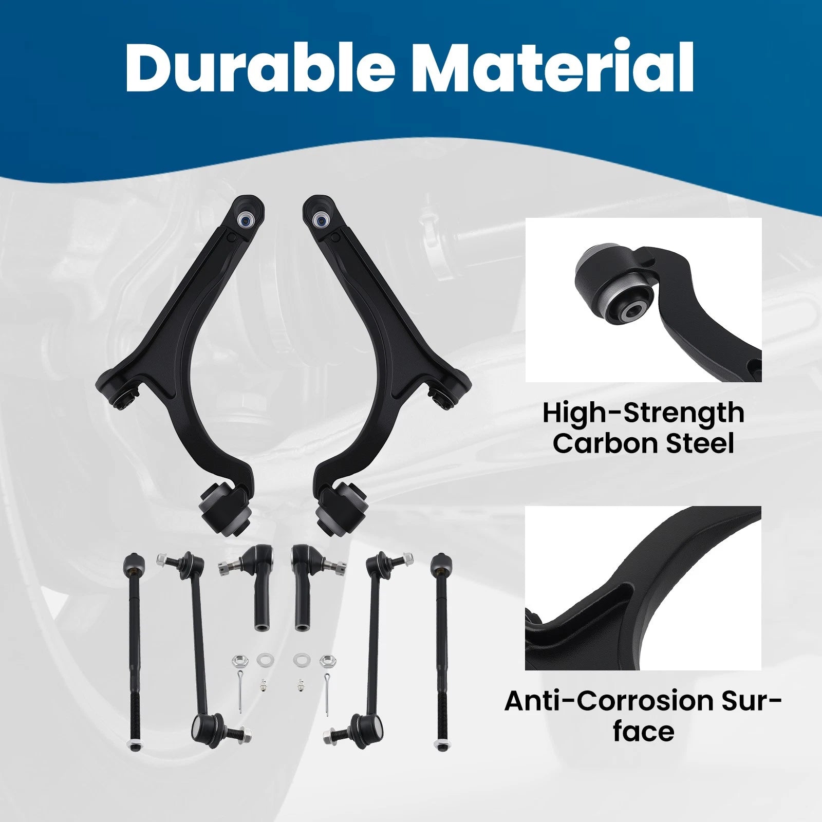 8pc Front Lower Control Arms Sway Bars Tie Rods for Chrysler Pacifica (2004–2008)