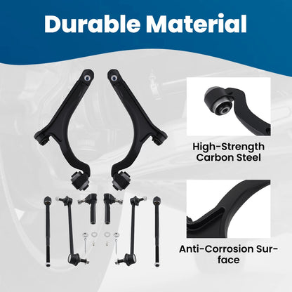 8pc Front Lower Control Arms Sway Bars Tie Rods for Chrysler Pacifica (2004–2008)