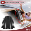 8 Pcs Door Pillar Window Trim Replacement for Toyota Verso EZ (2012–2015) Black