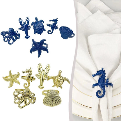 Set of 6 Decorative Napkin Rings for Table Settings