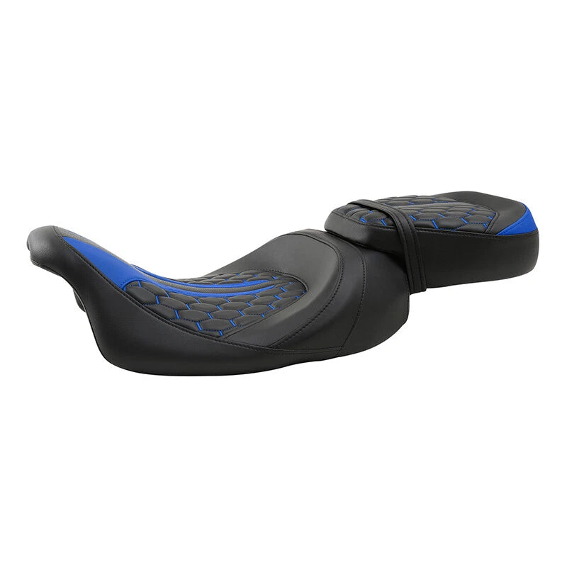 Seat Cushion Set for Harley Electra Glide (2009–2023) Black Blue
