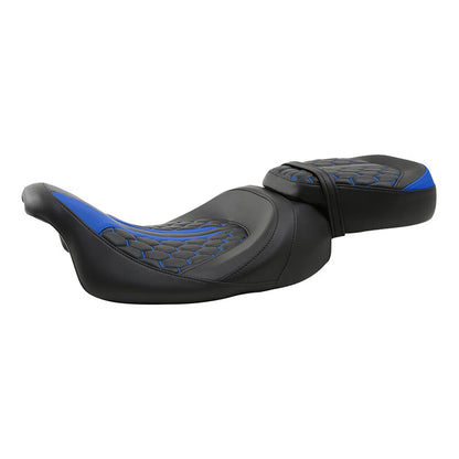 Seat Cushion Set for Harley Electra Glide (2009–2023) Black Blue