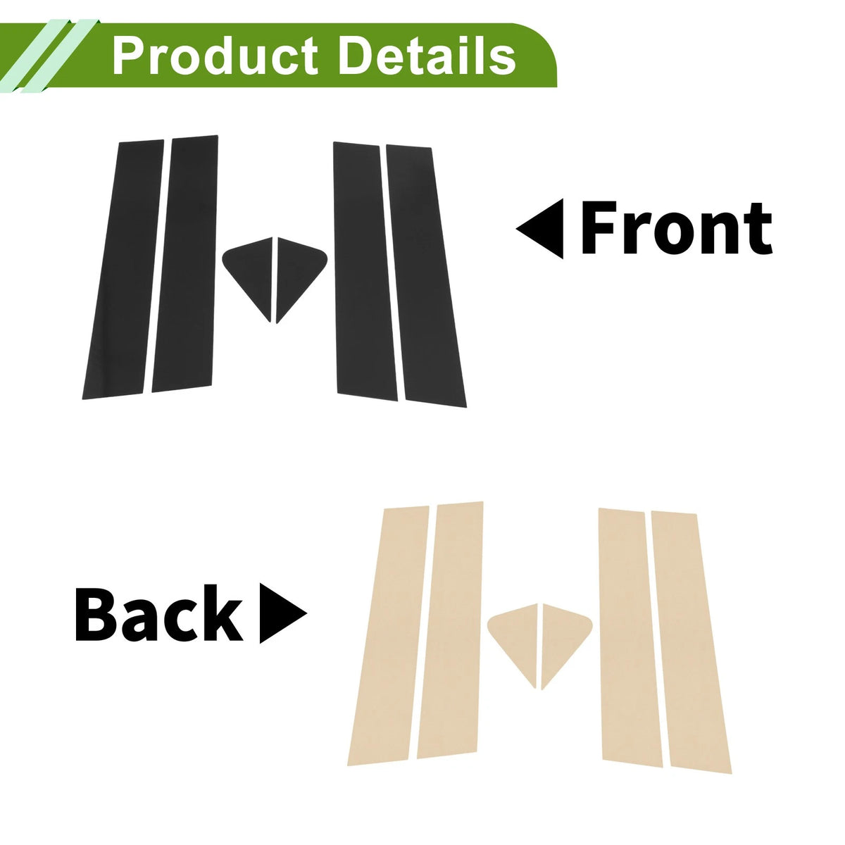 6 Pcs Pillar Window Trim for Chevy Trailblazer (2021–2024) Black