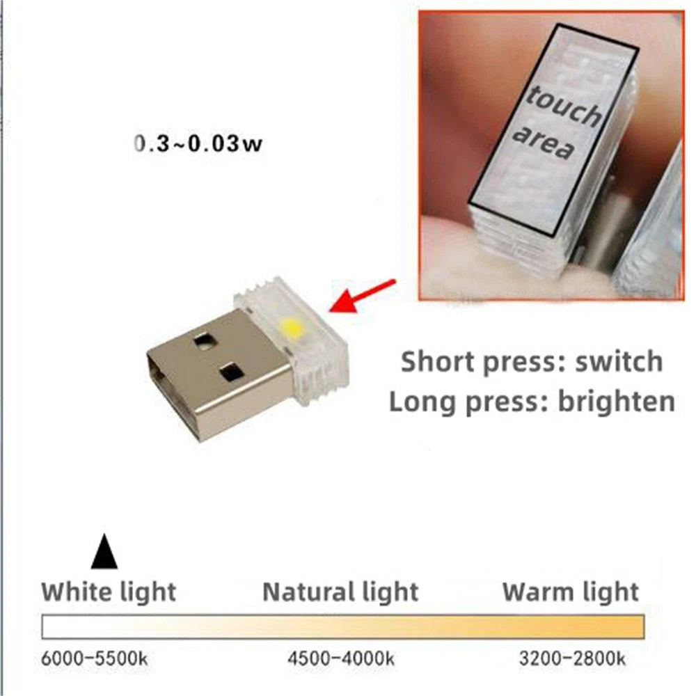 LED Portable USB Night Light with Dimmable Touch Switch (2010–2023)