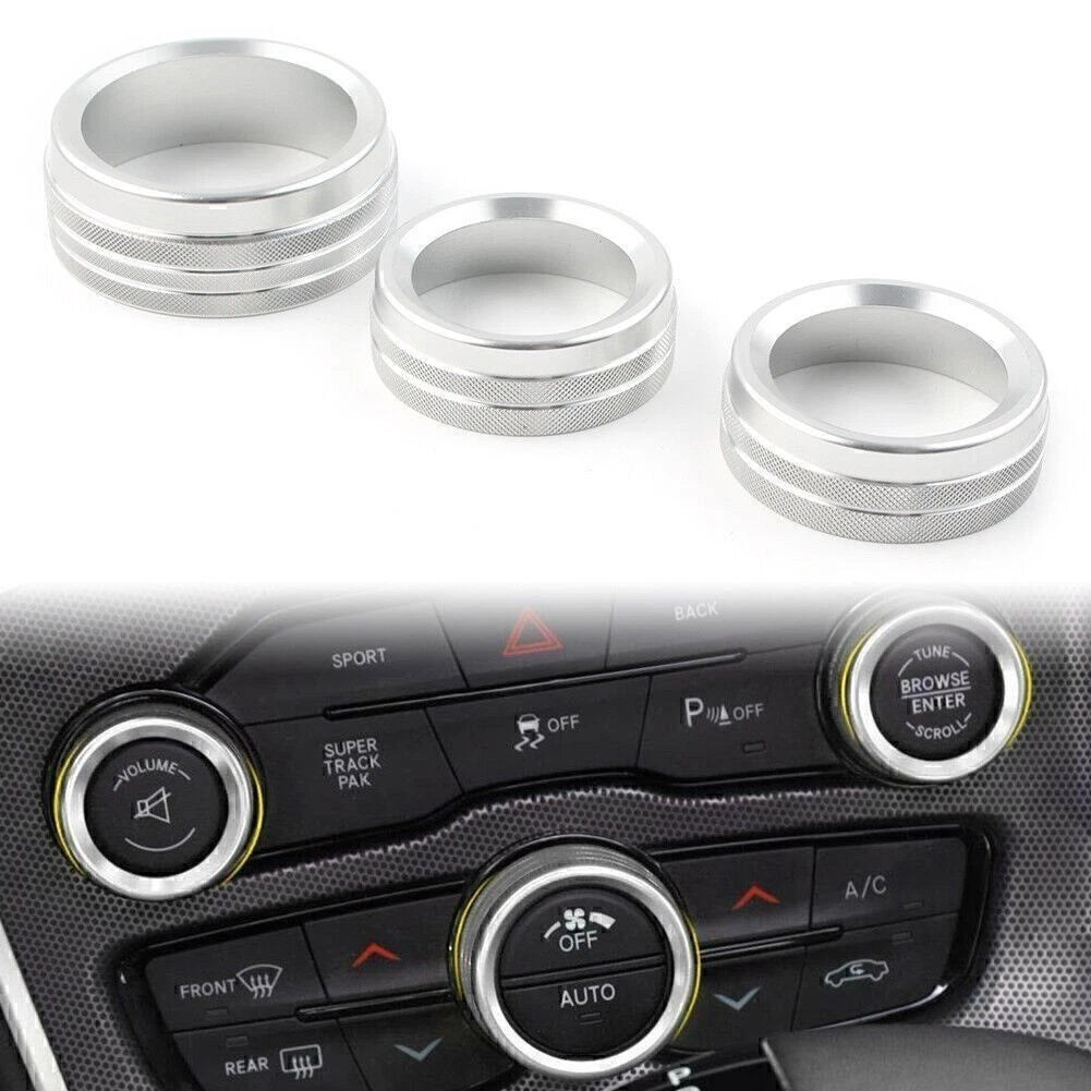 Air Conditioner Switch CD Button Knob for Dodge Challenger (2015–2020) Silver