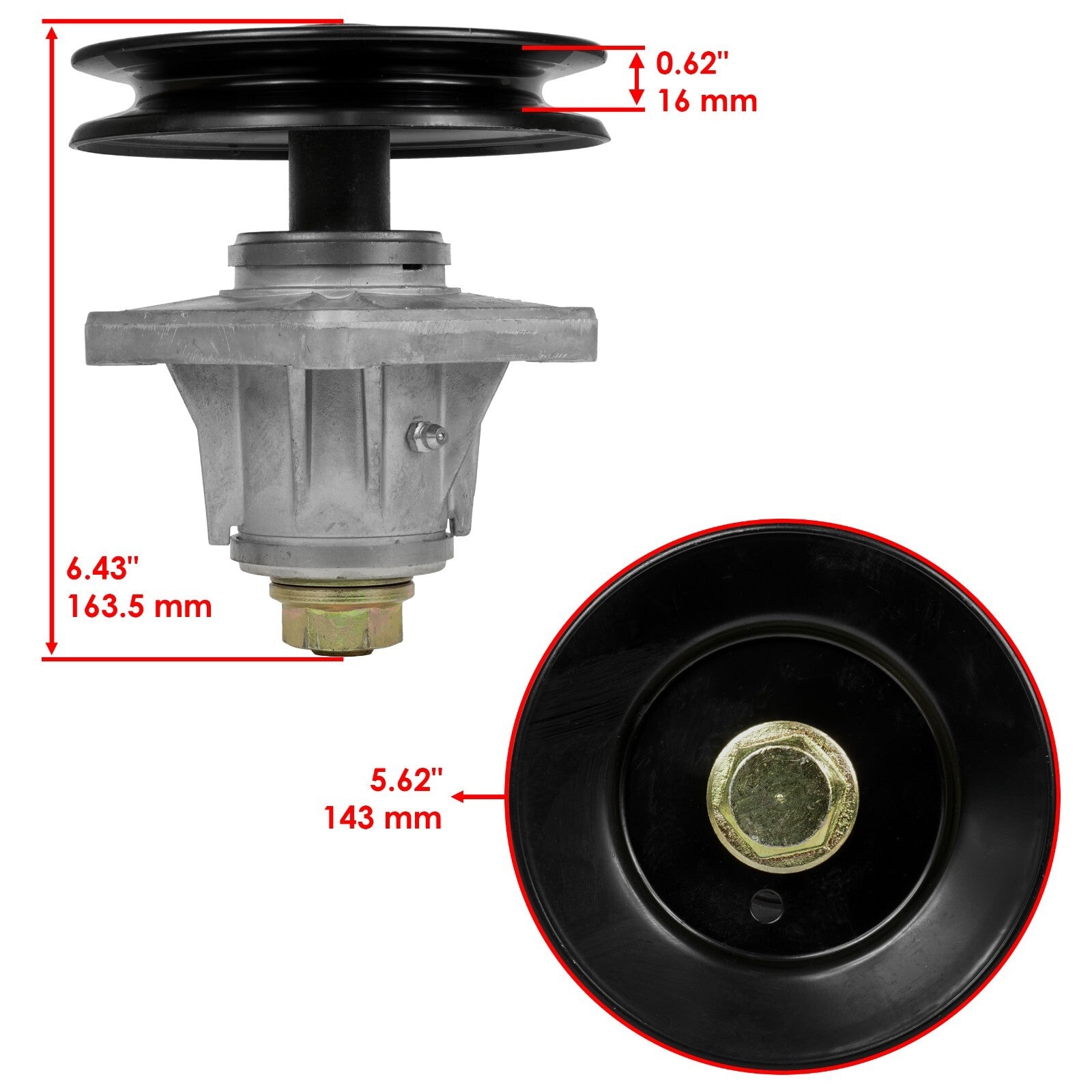 46 in Deck Spindle Replacement with Pulley and Belt for Cub Cadet LT1045 (2008–2019)