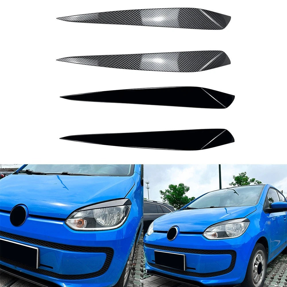 2X Headlight Eyebrow Trim for Up (2011–2015) ABS Eyelid Black