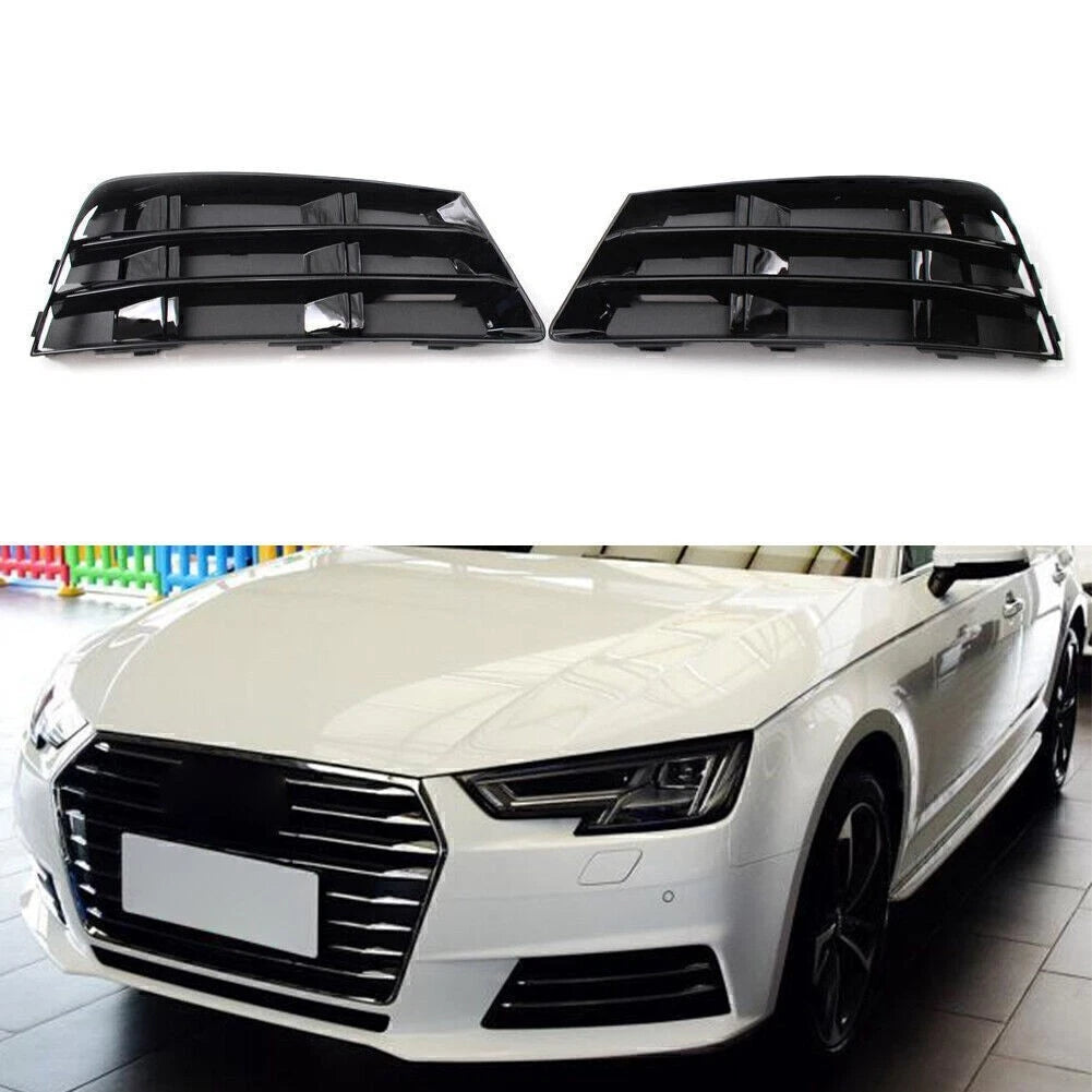 Set of 2 Front Bumper Fog Light Grille Covers for Audi A4 B9 (2016–2018)