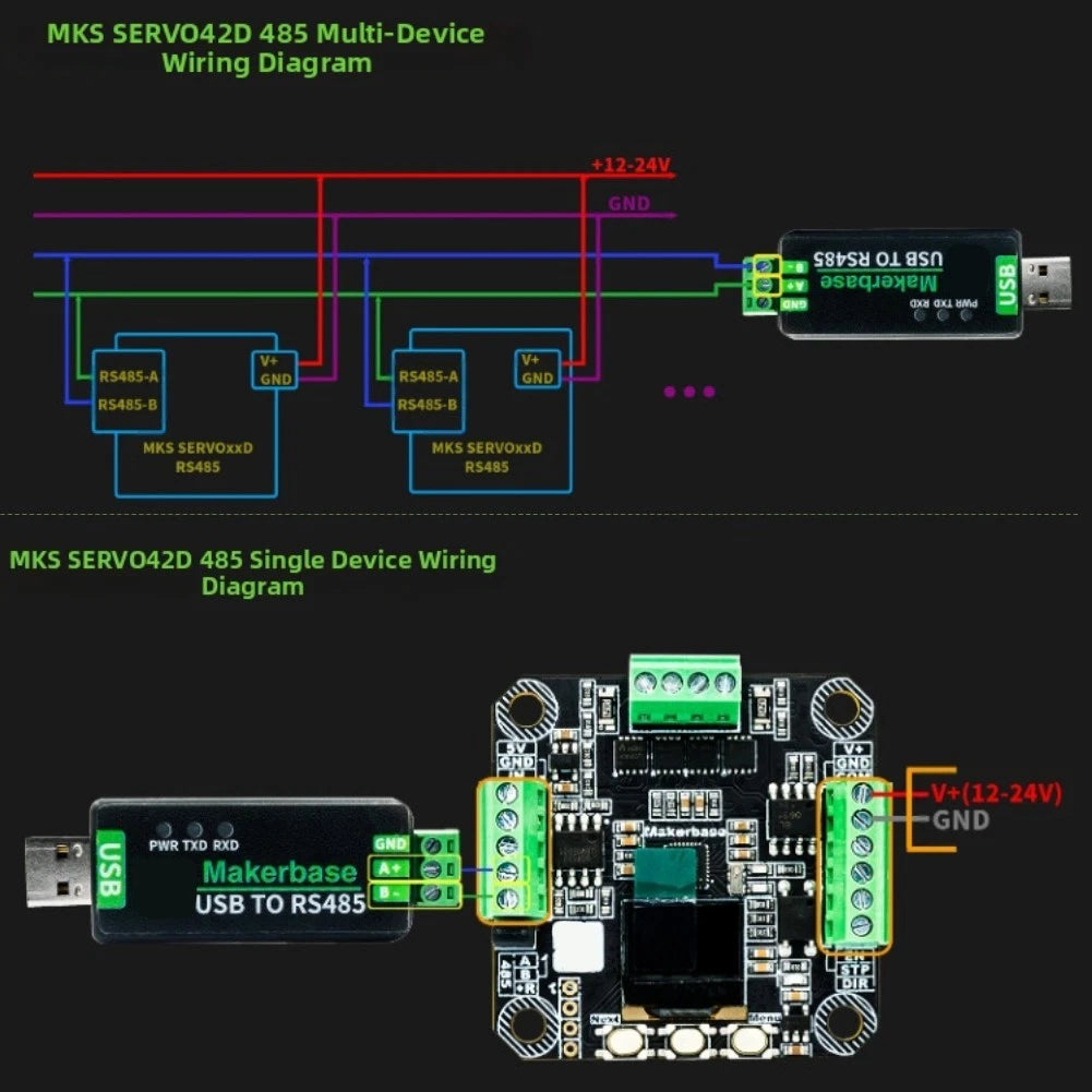 Stepper Motor Driver ERVO42D for NEMA17 (Closed Loop, Ultra Low Vibration)