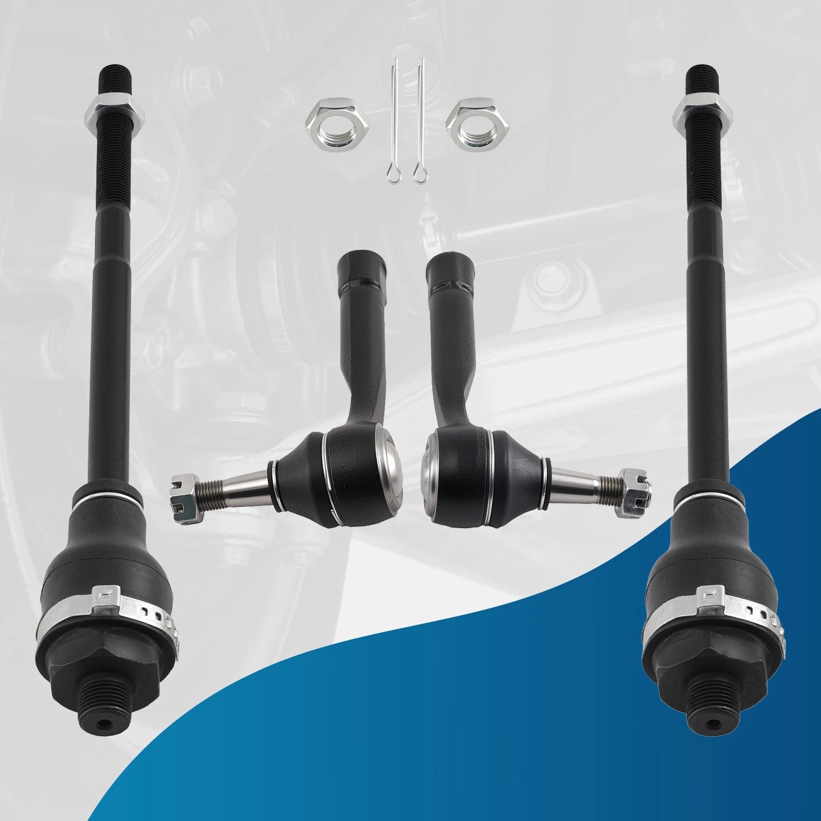 4X Front Inner Outer Tie Rods for Chevy Silverado Avalanche 1500 (1999–2006)