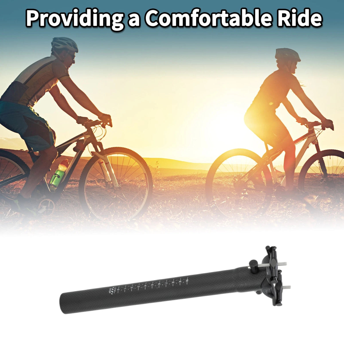 Seat Post Lightweight Carbon Fiber Matte Black 31.6x300mm for Bike (2005–2015)