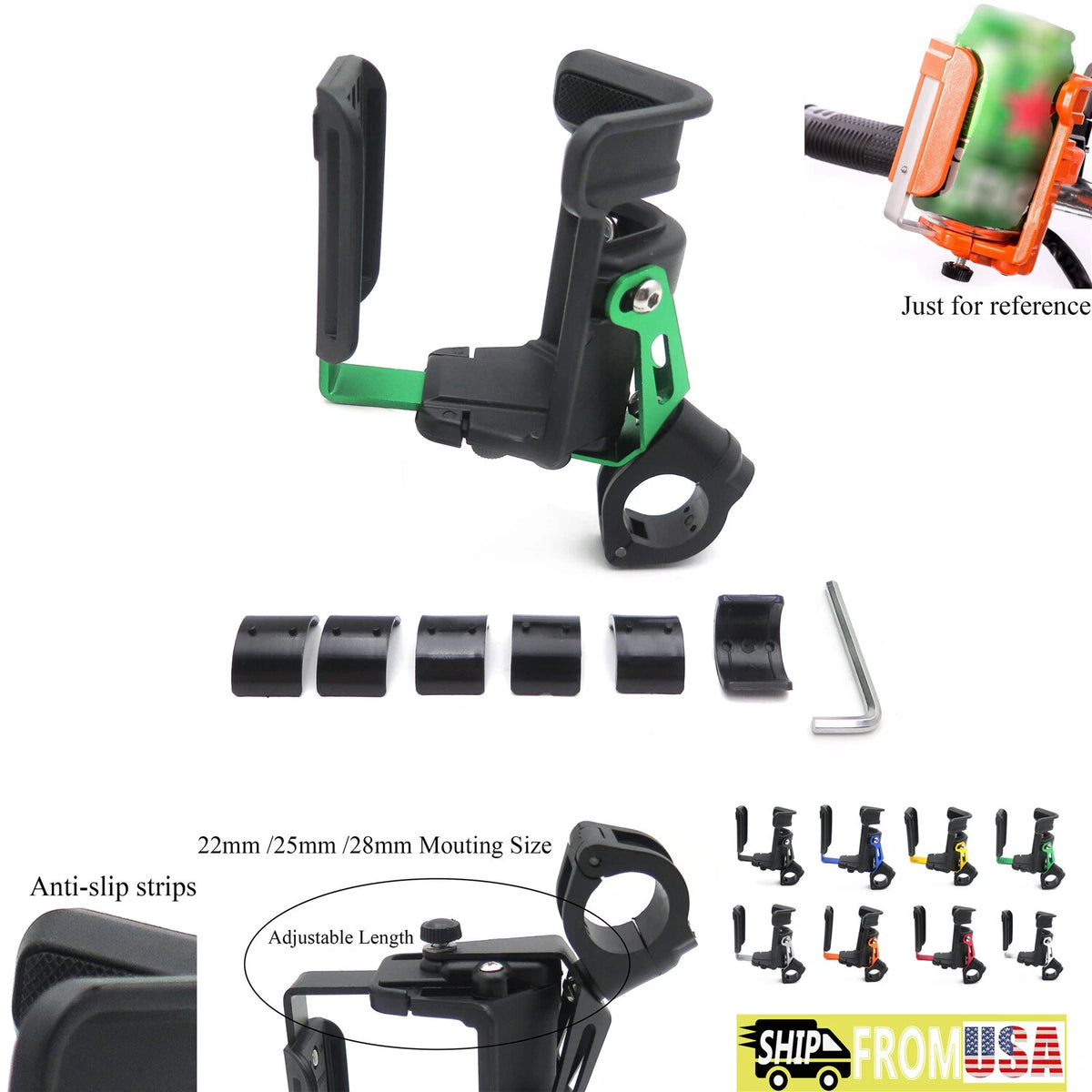 Water Bottle Holder for Motorcycle Bike Crash Bar Mount (Universal)