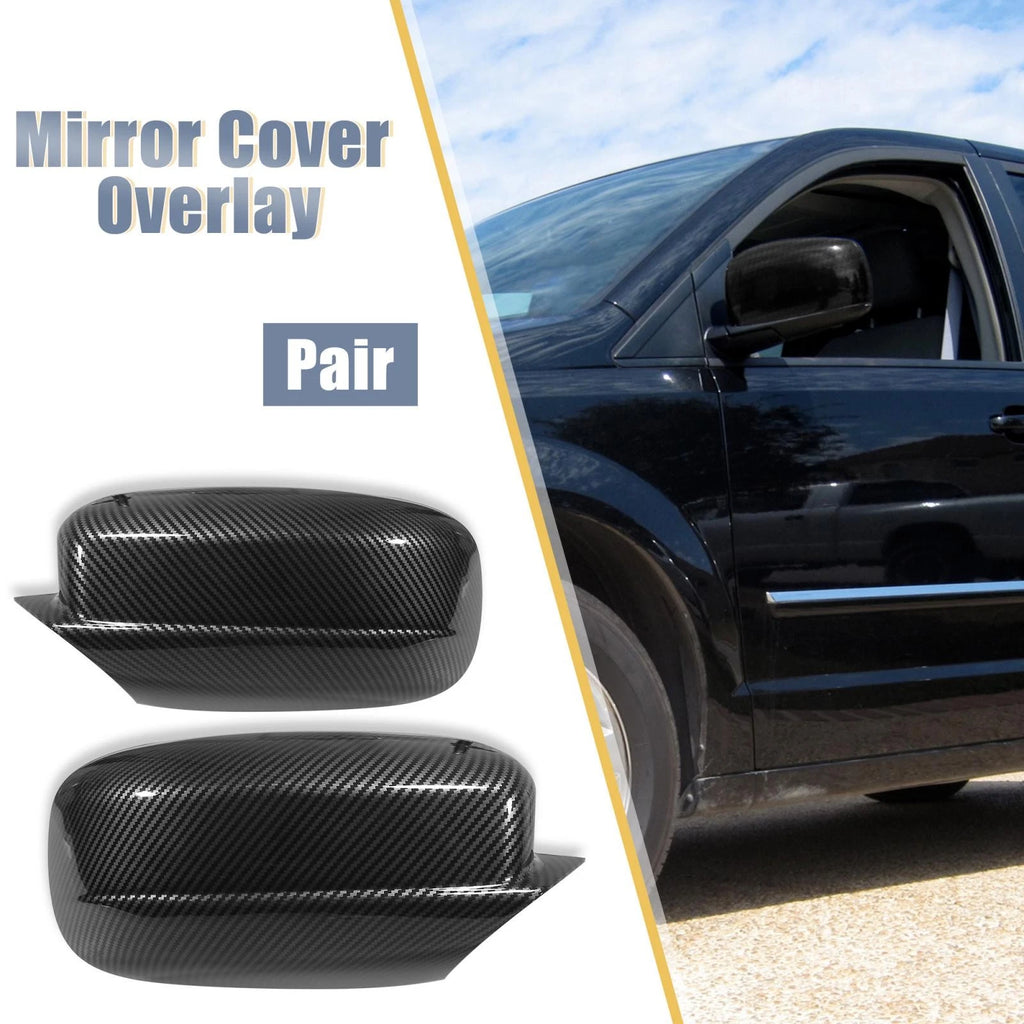 Rear View Mirror Cover Cap Carbon Fiber Pattern for Dodge Charger (2011–2021)