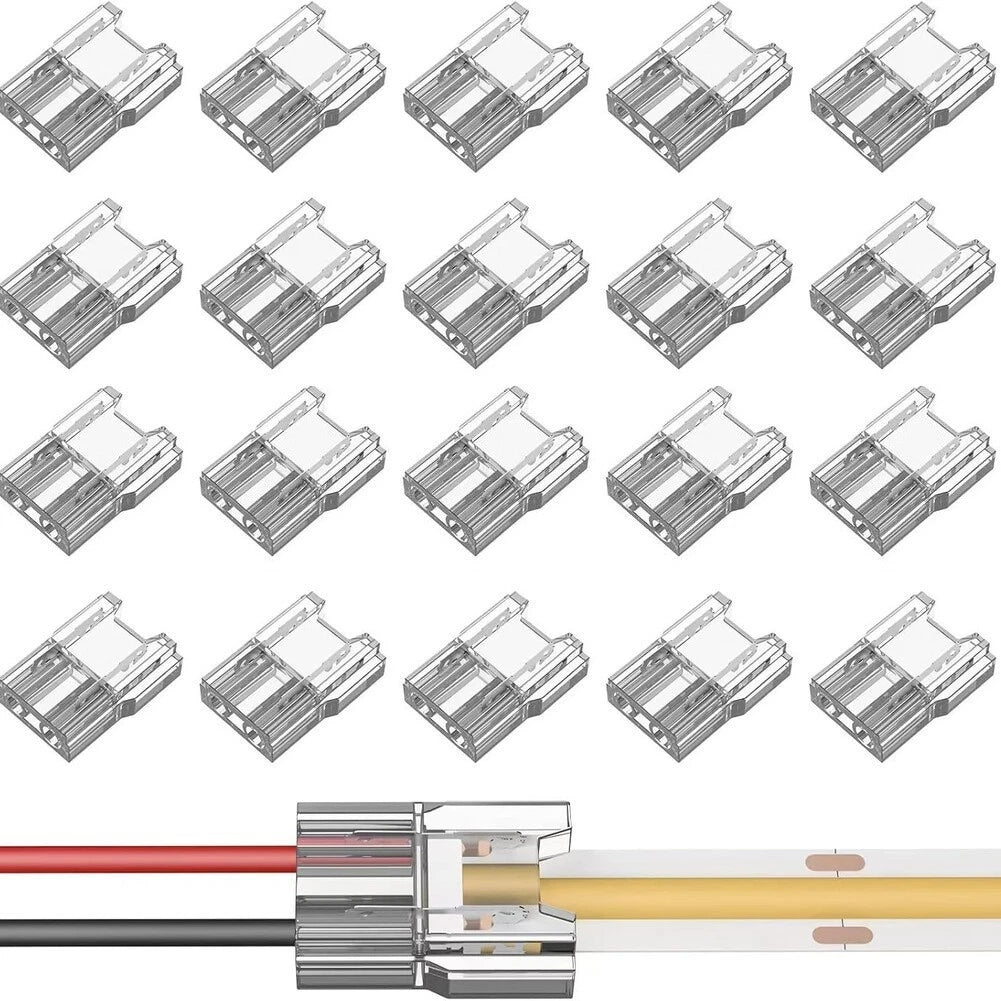 20pcs 8mm LED Strip Connectors for COB Strips
