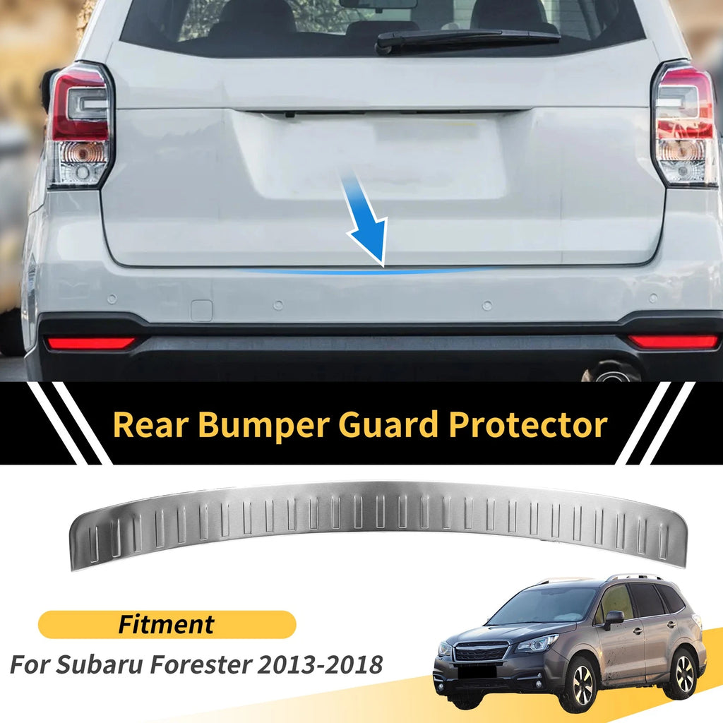 Bumper Guards for Subaru Forester 2013-2018 Rear Replacement Silver Tone 1 Pc