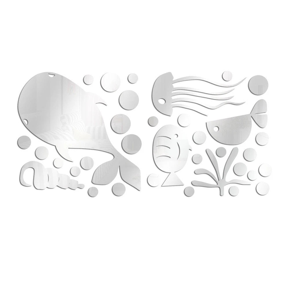 Mirror Effect Sea Fish Wall Sticker for Living Space