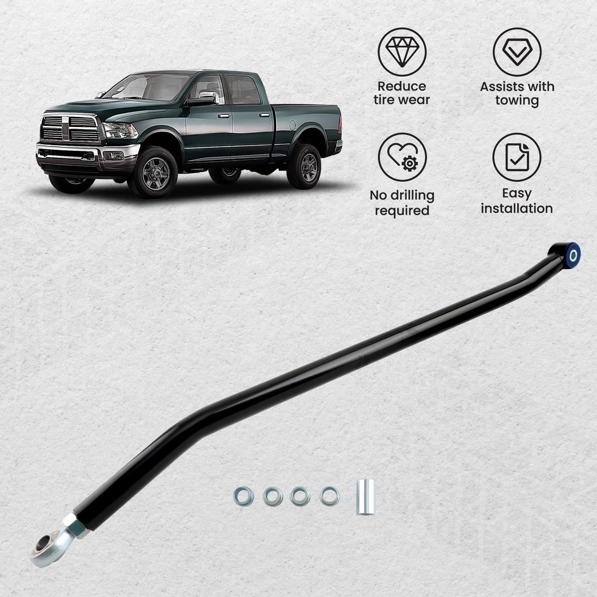 Steering Gear Box Stabilizer Track Bar for Dodge Ram 2500 3500 (2003–2008)