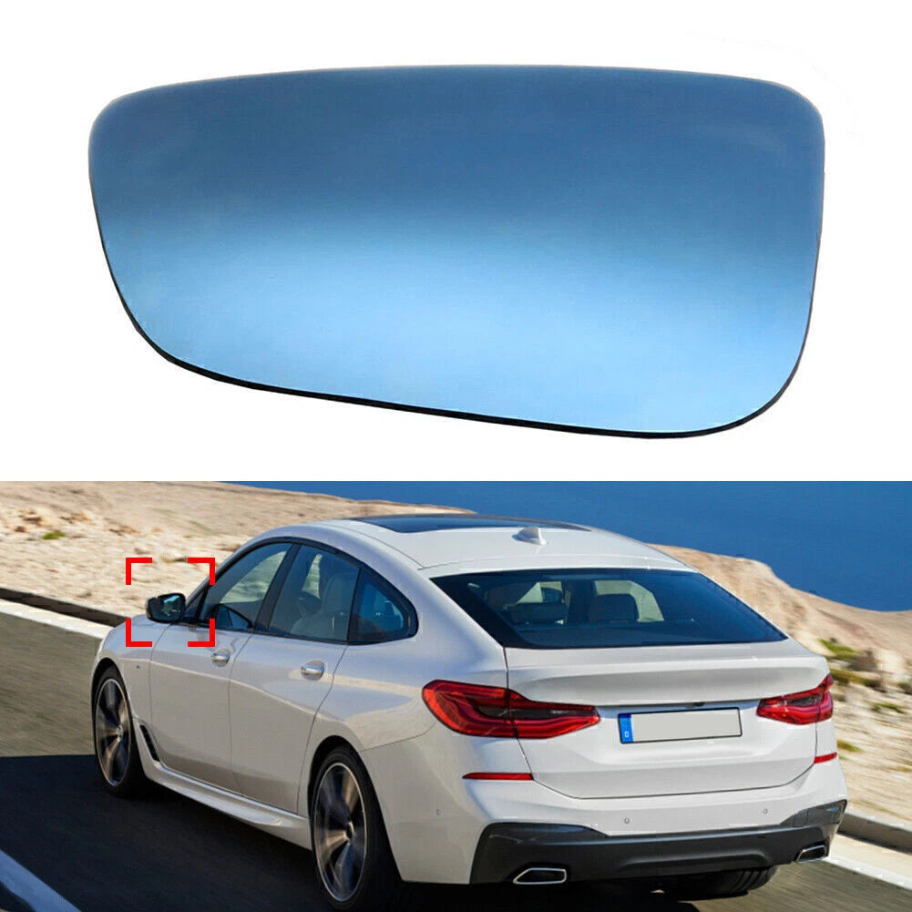 Wing Mirror Glass Aspherical Heated Blue Fit BMW 5Series G30 G31 2016+ Left Side