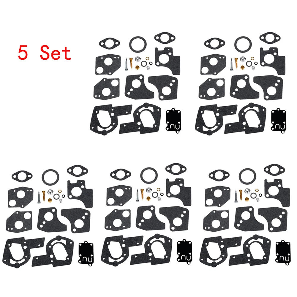Set of 5 Carburetor Rebuild Kits for Briggs & Stratton 3HP 4HP 5HP (495606 494624)