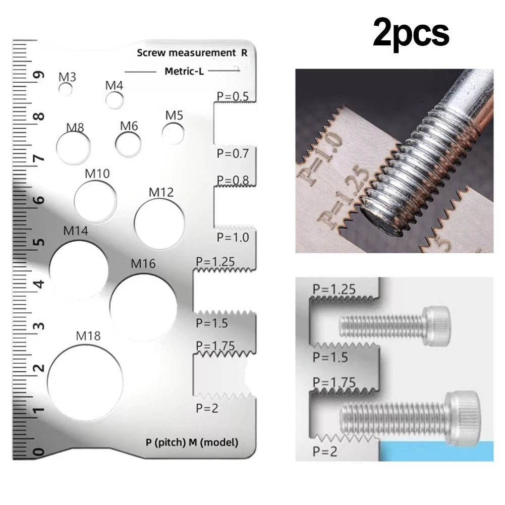 304 Stainless Steel Screw Thread Pitch Gauge Ruler for Measuring Applications
