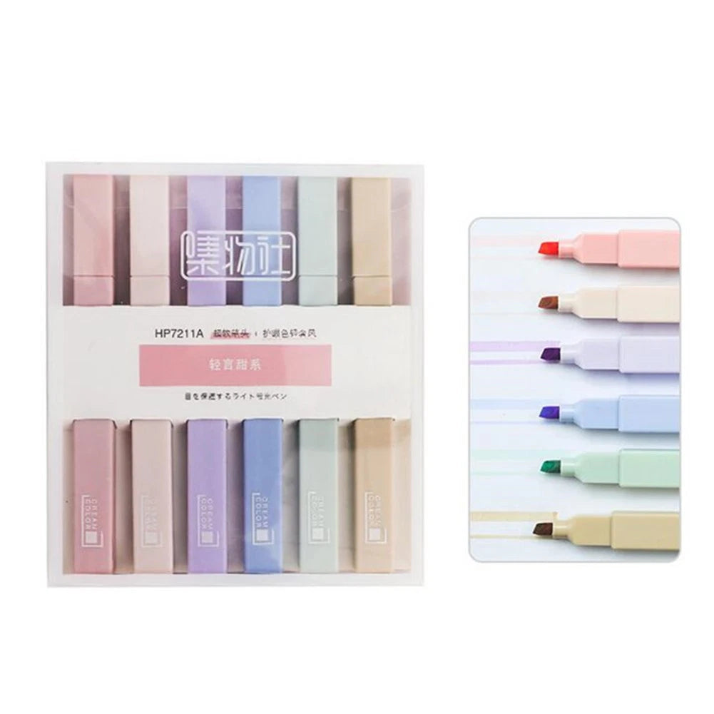 6-Pack Soft Marker Pens 4mm Nib for Smooth Writing Marking