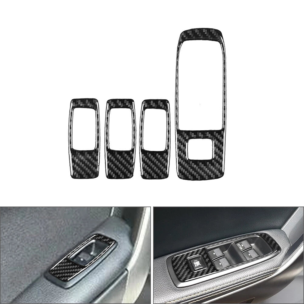 Carbon Fiber Look Window Lift Switch Panel Trim for Ford Ranger (2015–2022)