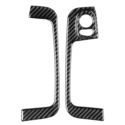 Black Carbon Fiber Interior Door Armrest Handle Trim for Fiat 500 (2012–2015)