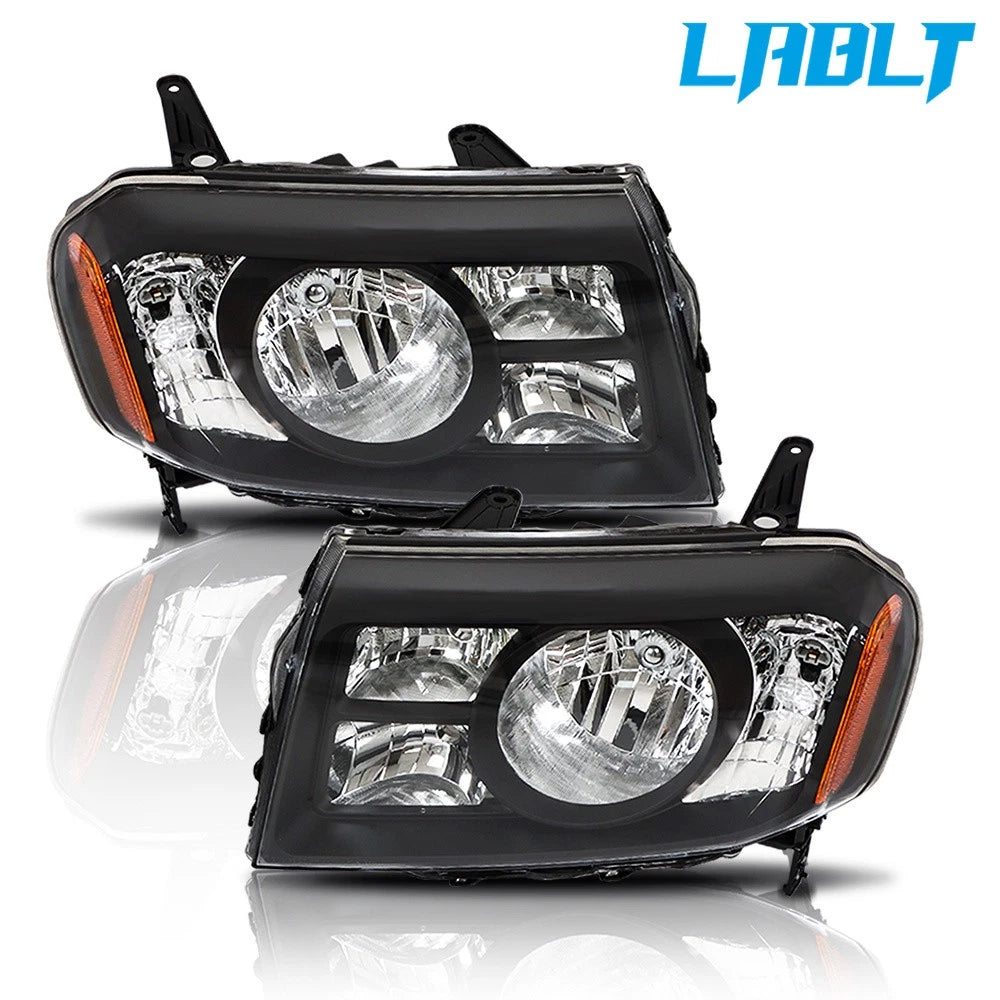 Set of 2 Black Headlights for Honda Pilot (2009–2011)