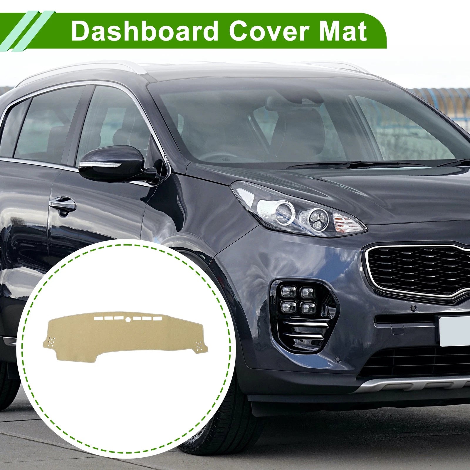 Dashboard Cover for Kia Sonet (2022–2025) Polyester Beige 1 Pc
