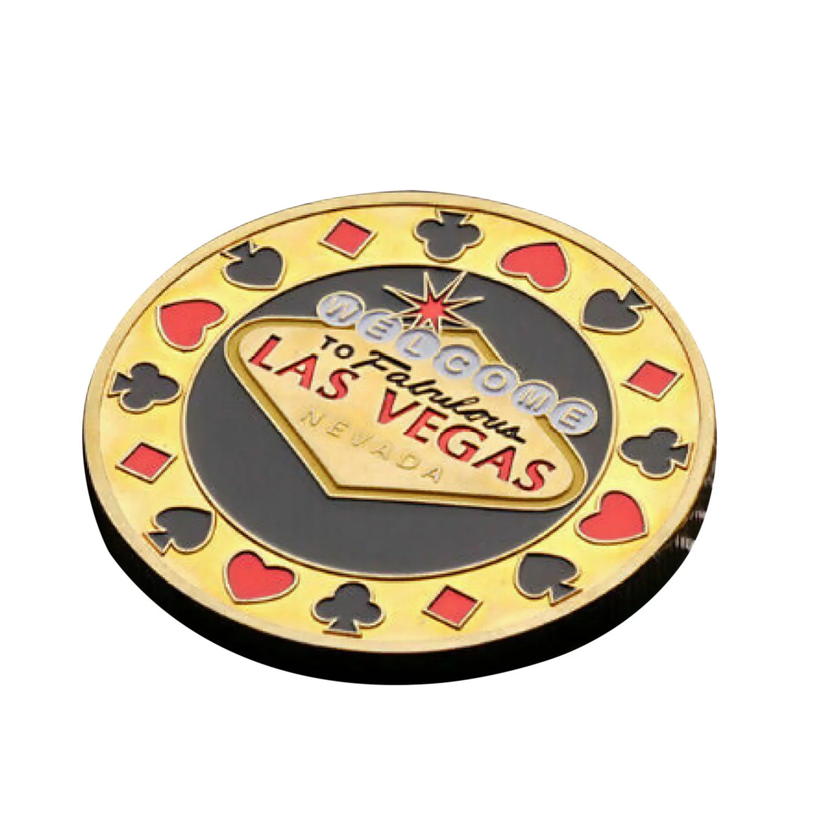 Guard Card Protector for Poker (Gold Plated, Round Plastic Case)