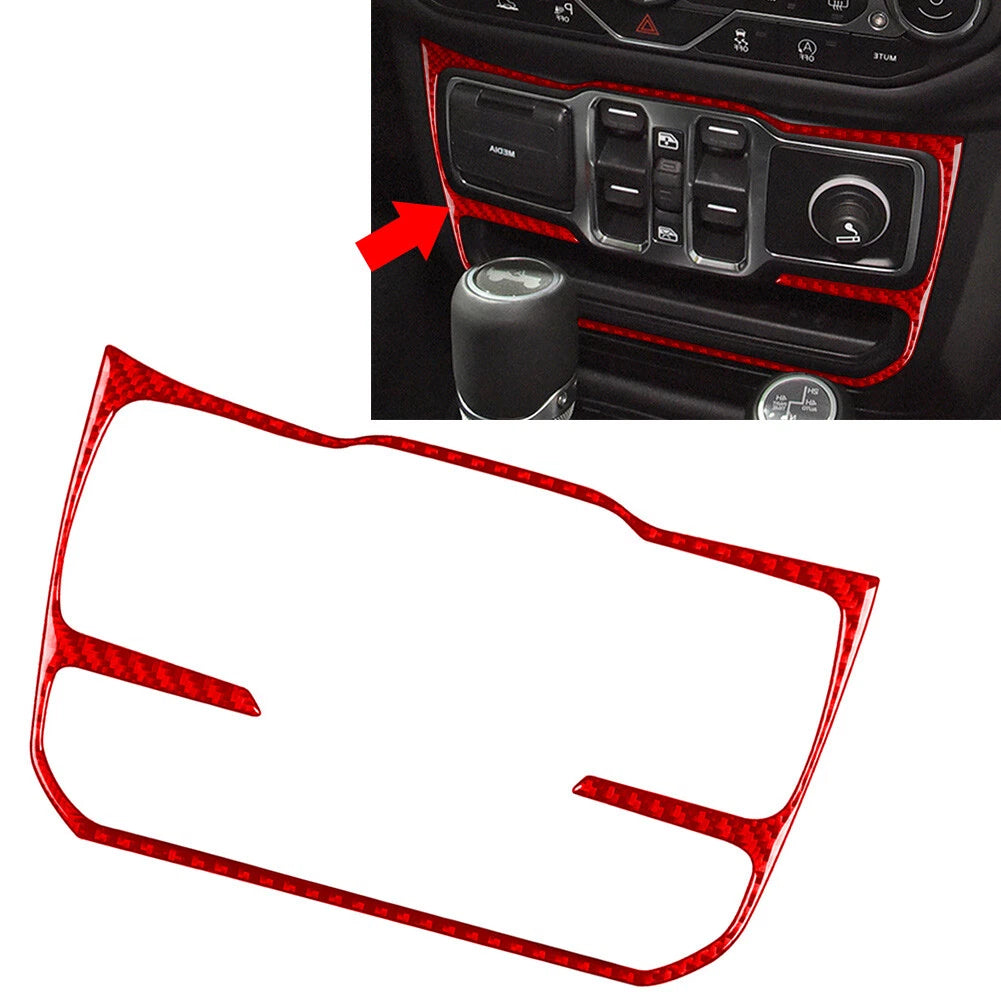 Control Switch Button Panel Cover Trim for Jeep Wrangler JL JLU Gladiator JT (2018–2023) Red