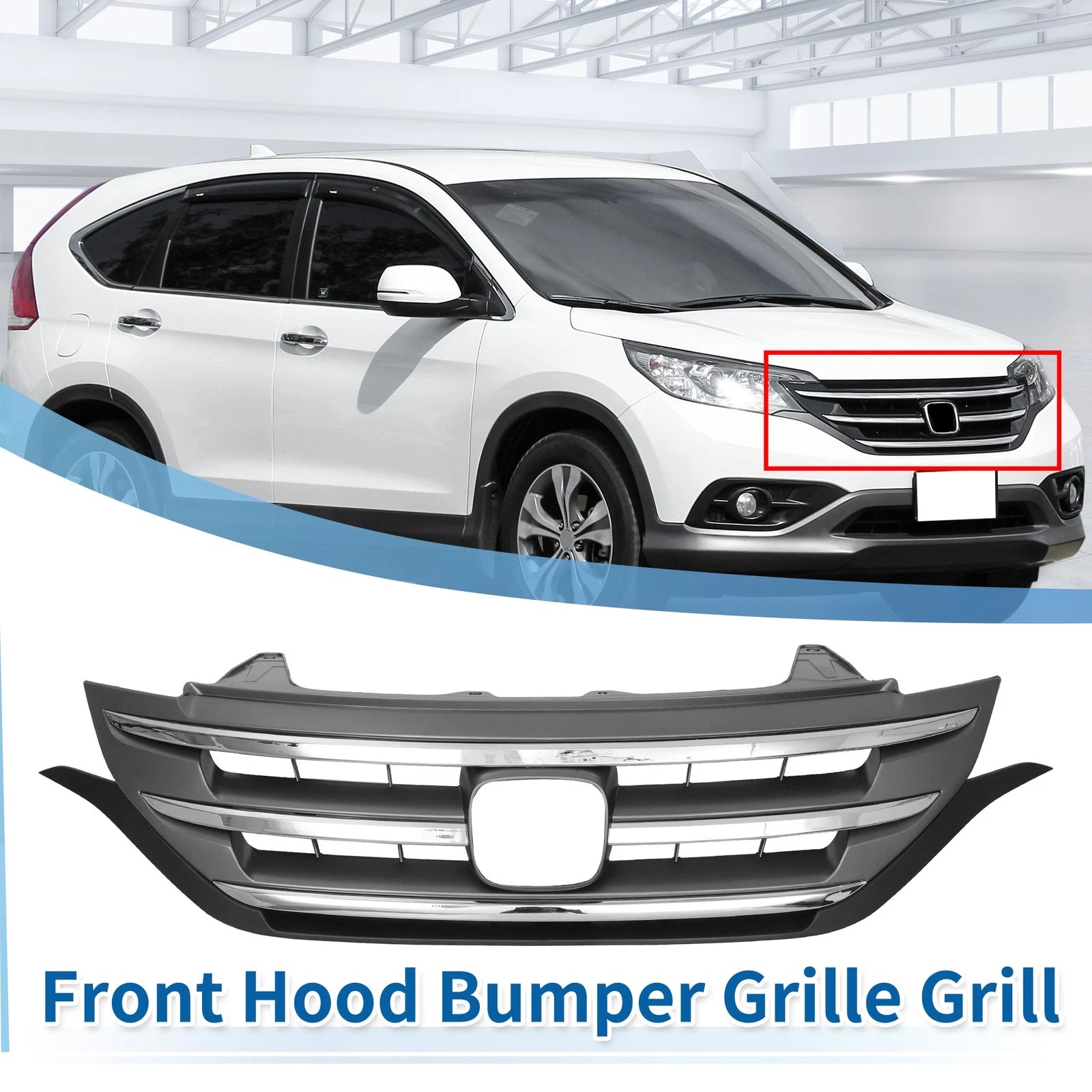 Front Upper Bumper Grille Grill Replacement for Honda CR-V (2012–2014)