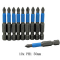 10pcs Magnetic Hex Screwdriver Bit Set for (PH1/PH2/PH3/PZ1/PZ2/PZ3)