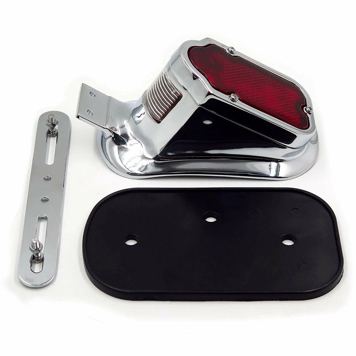 12V Chrome Red Tombstone Brake Tail Light for Harley Motorcycle